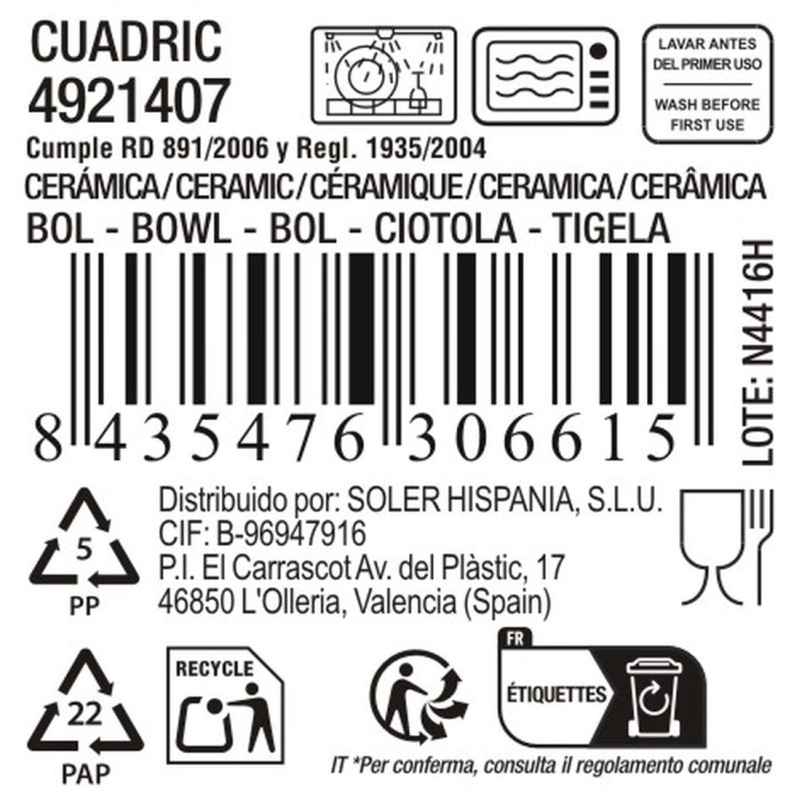 Sk�l La Mediterr�nea Cuadric Keramik 650 ml (18 enheder) #4