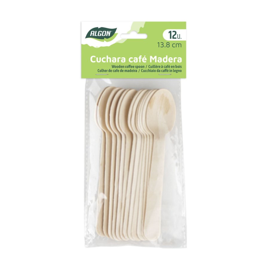 St med skeer Algon Brun Tr 13,8 cm 12 Dele (24 enheder) #5