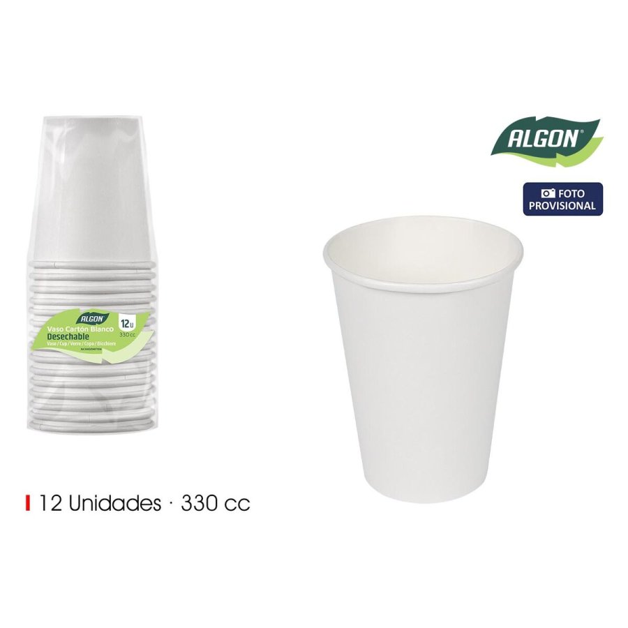 Glass�t Algon Hvid Pap 330 ml 12 Dele (24 enheder) #3