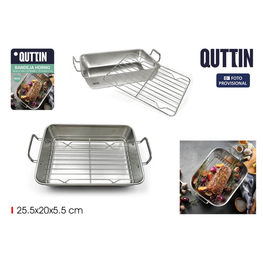 Bageplade Quttin S�lvfarvet St�l 25,5 x 20 x 5,5 cm (12 enheder) #2