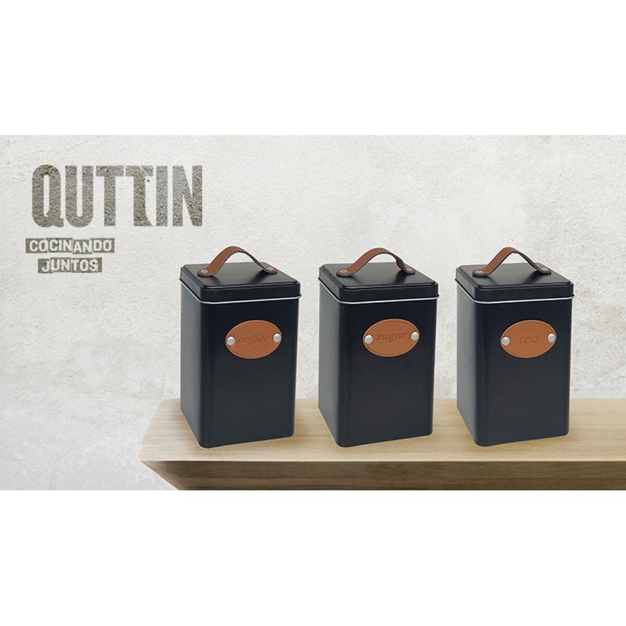 Blik Quttin Brun Sort Firkantet Metal (18 enheder) #3