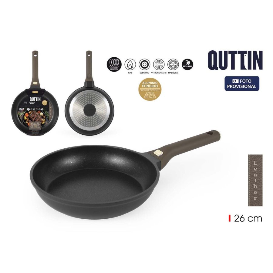 Stegepande Quttin LEATHER Brun Sort Aluminium � 26 cm (6 enheder) #2