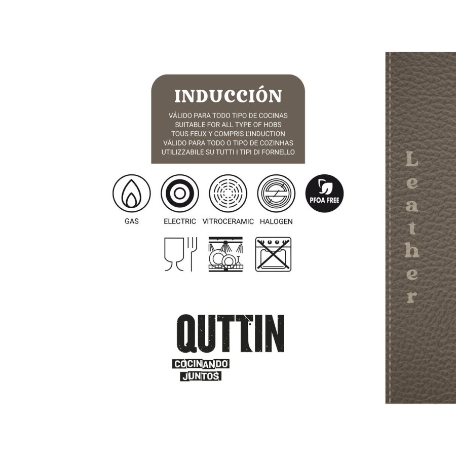 Pande Stegning Quttin LEATHER Brun Sort St�bt aluminium 28 x 28 cm (6 enheder) #4