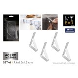 Borddug Clip My Bar S�lvfarvet 7,4 x 4,5 x 1,2 cm 4 Dele (24 enheder) #5