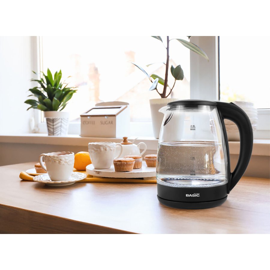 Kedel Basic Home Sort Gennemsigtig Glas 1500 W 2 L (6 enheder) #6