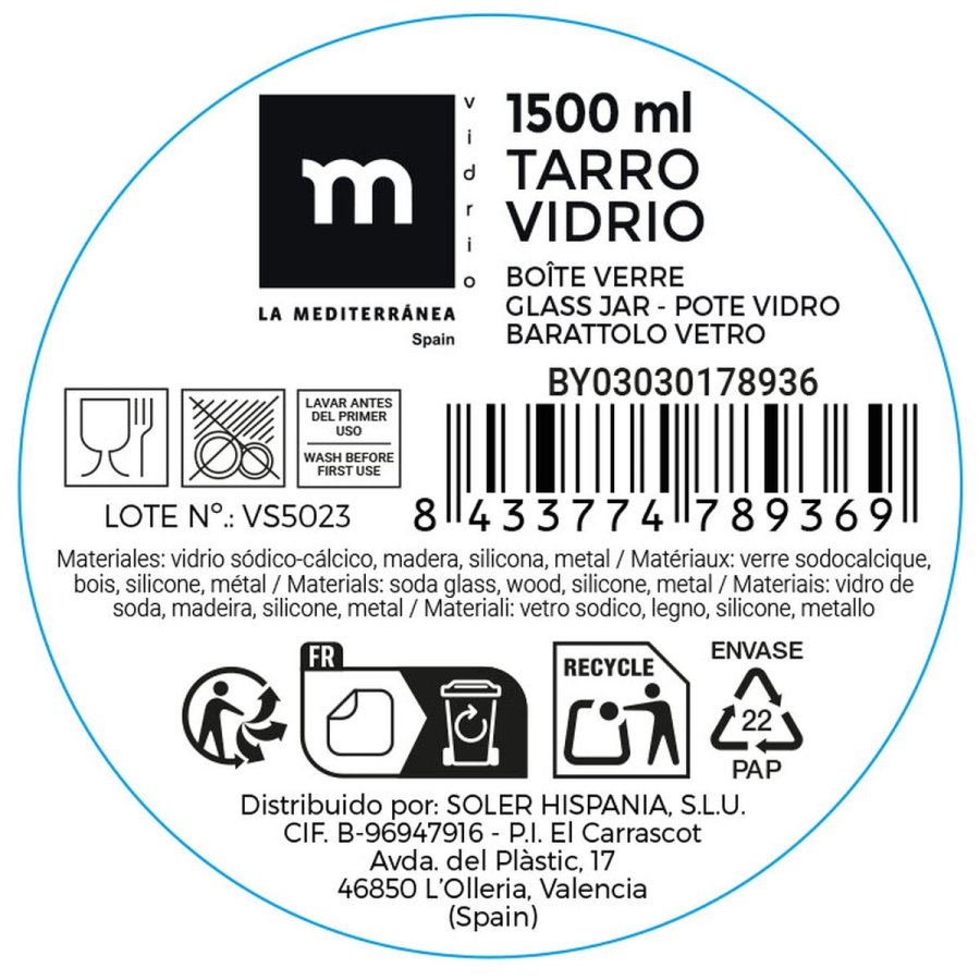 Beholder La Mediterrnea Gennemsigtig 1,5 L (12 enheder) #7