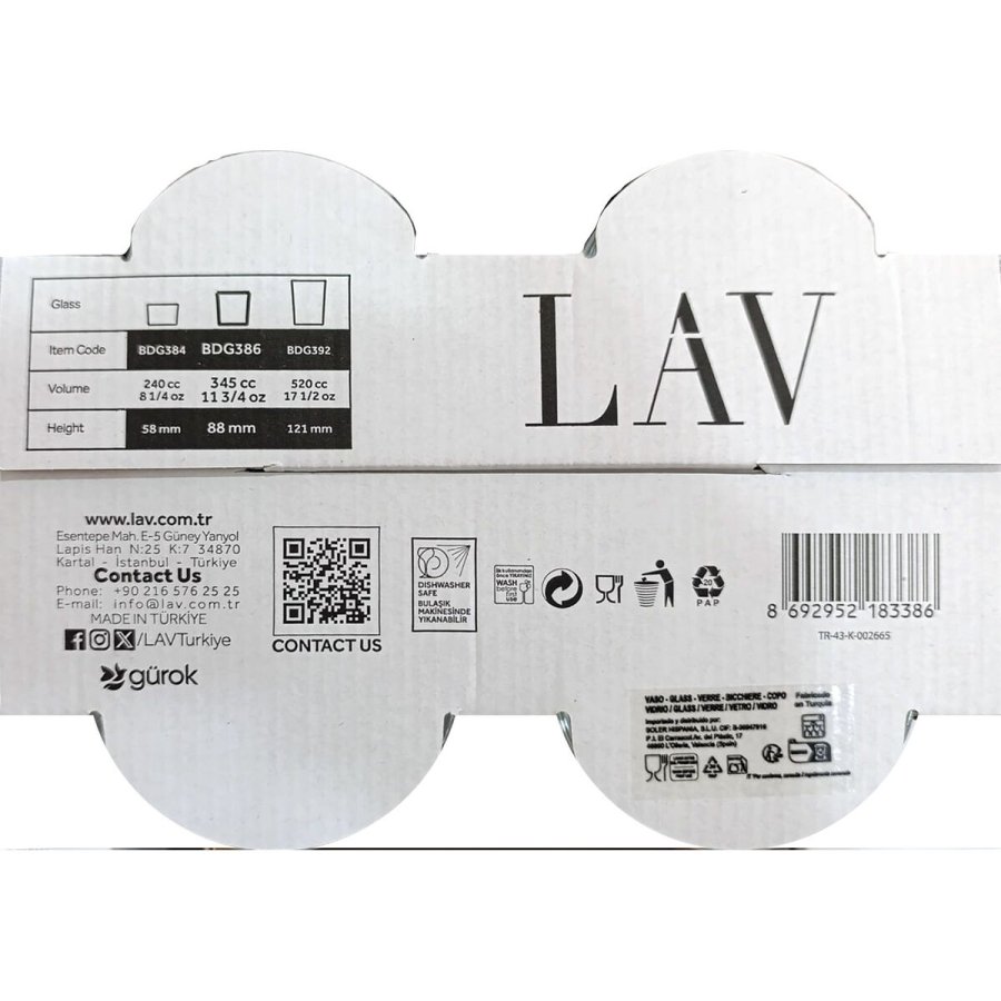 Glass�t LAV BEST Gennemsigtig Glas 340 ml 4 Dele (12 enheder) #6