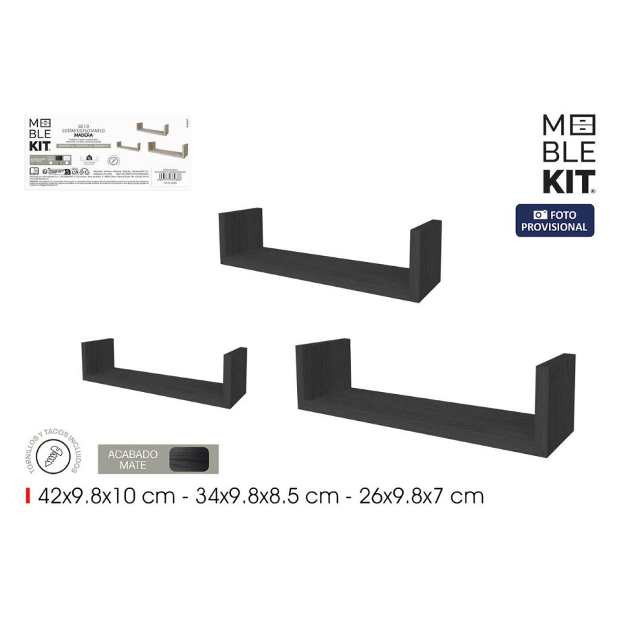 Hylder MobleKit Sort 3 Dele (6 enheder) #2