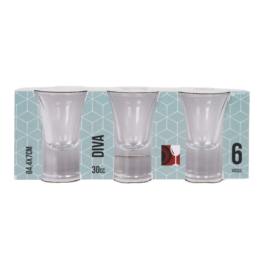 S�t med shots glas La Mediterr�nea Diva Gennemsigtig Glas 30 ml 6 Dele (12 enheder) #3