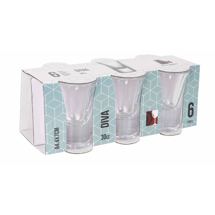 S�t med shots glas La Mediterr�nea Diva Gennemsigtig Glas 30 ml 6 Dele (12 enheder) #4