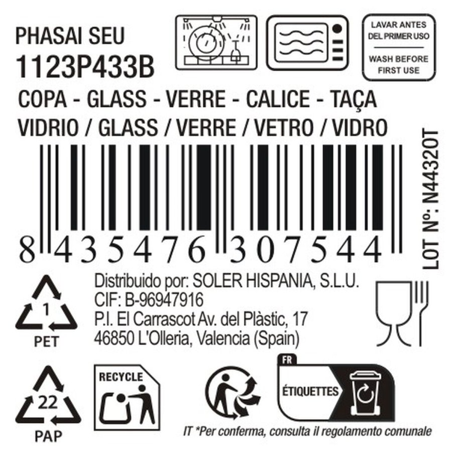 Cocktailglas La Mediterr�nea Phasai seu Gennemsigtig Glas 200 ml (24 enheder) #3