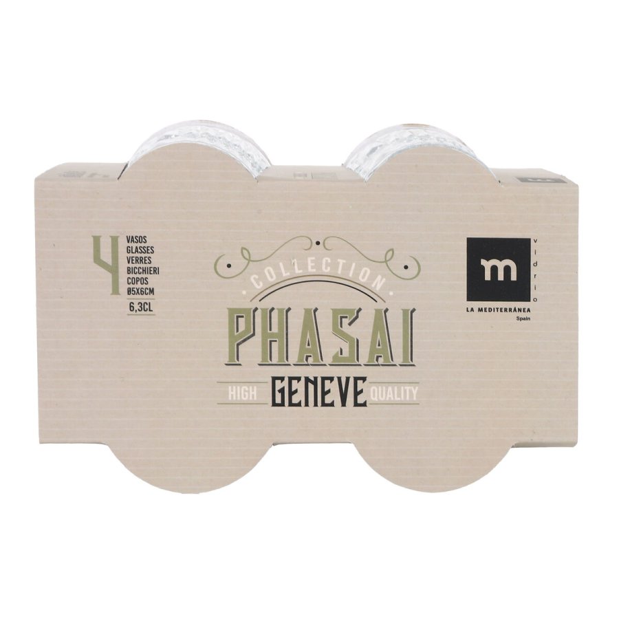 S�t med shots glas La Mediterr�nea Phasai geneve Gennemsigtig Glas 63 ml 4 Dele (24 enheder) #5