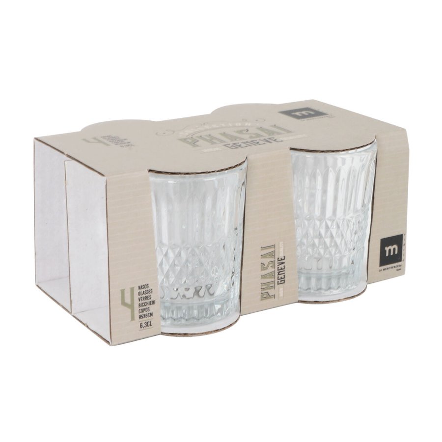 S�t med shots glas La Mediterr�nea Phasai geneve Gennemsigtig Glas 63 ml 4 Dele (24 enheder) #7