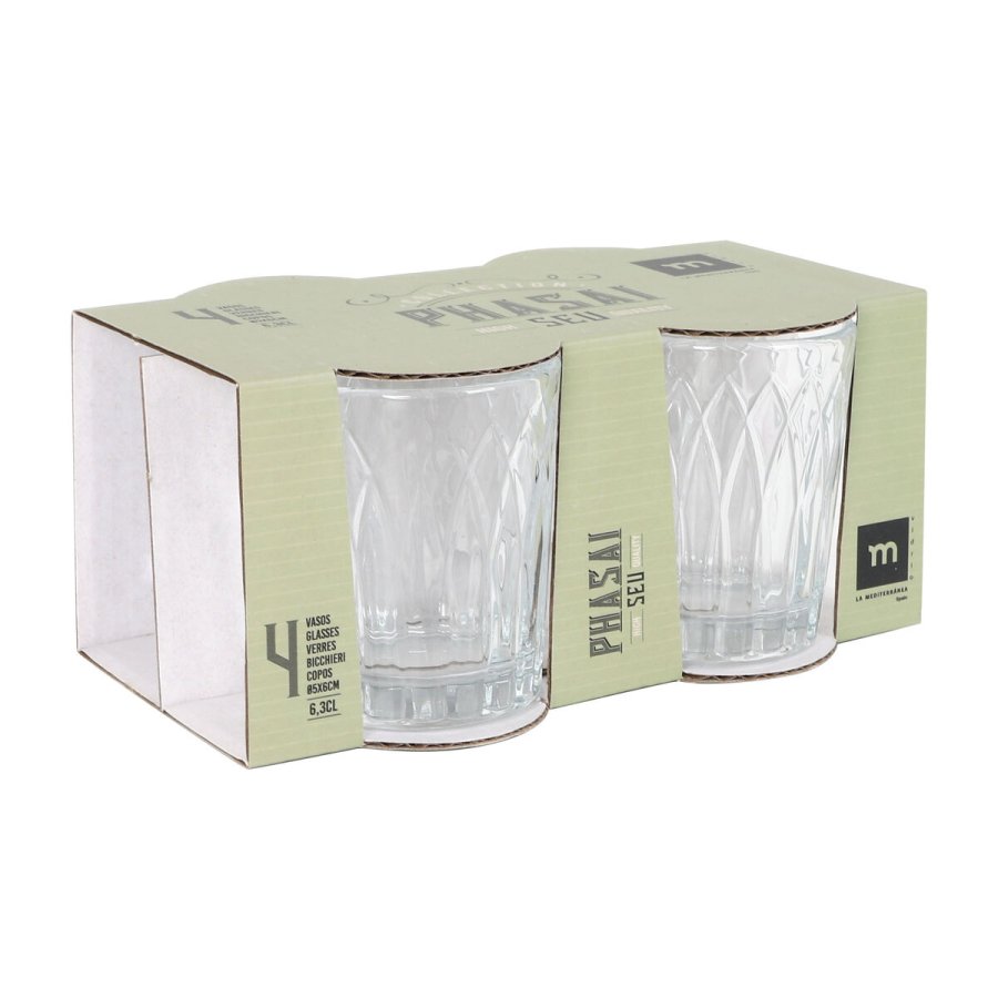 S�t med shots glas La Mediterr�nea Phasai seu Gennemsigtig Glas 63 ml 4 Dele (24 enheder) #7