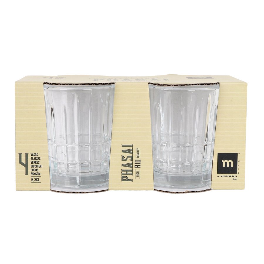 S�t med shots glas La Mediterr�nea Phasai rio Gennemsigtig Glas 63 ml 4 Dele (24 enheder) #3
