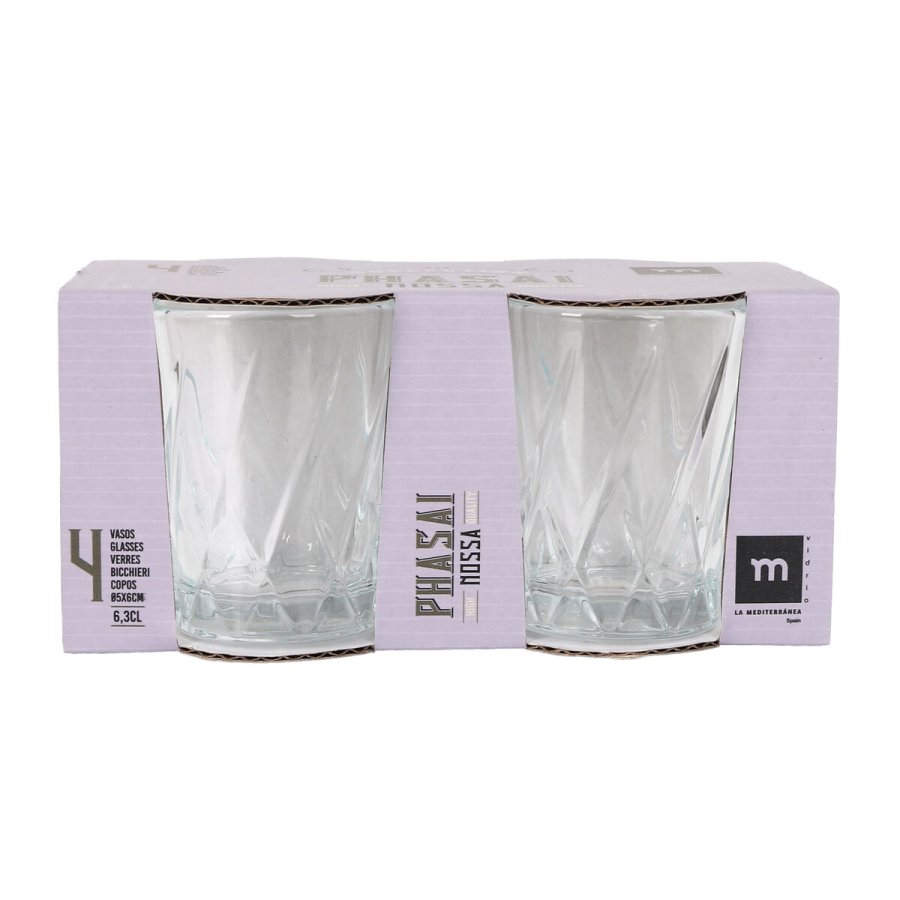 S�t med shots glas La Mediterr�nea Phasai nossa Gennemsigtig Glas 63 ml 4 Dele (24 enheder) #3