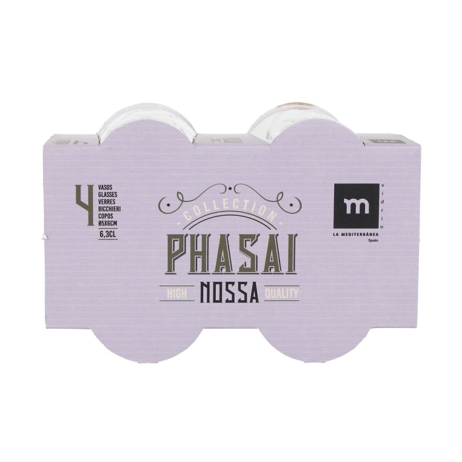 S�t med shots glas La Mediterr�nea Phasai nossa Gennemsigtig Glas 63 ml 4 Dele (24 enheder) #5