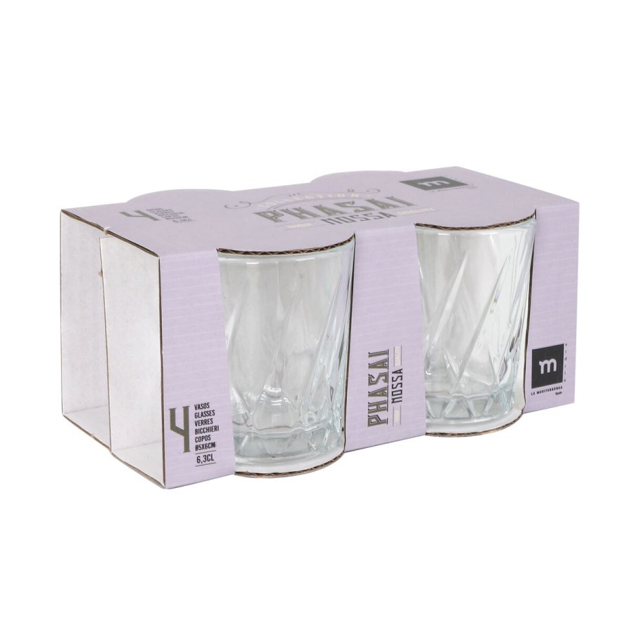 S�t med shots glas La Mediterr�nea Phasai nossa Gennemsigtig Glas 63 ml 4 Dele (24 enheder) #7