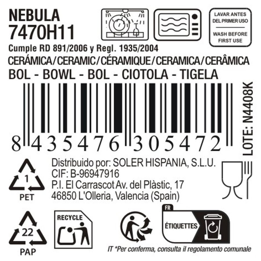 Sk�l La Mediterr�nea Nebula Gr� Keramik 630 ml (12 enheder) #4