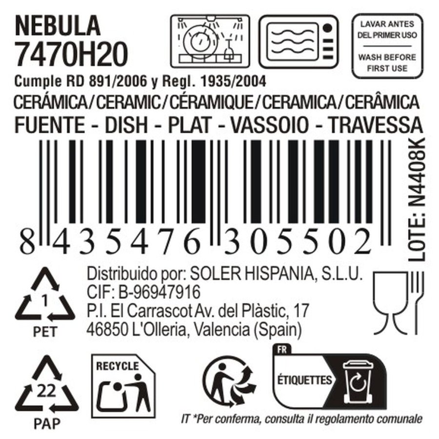 K�kkenspringvand La Mediterr�nea Nebula Gr� Keramik Oval 25,7 x 11,8 cm (12 enheder) #4