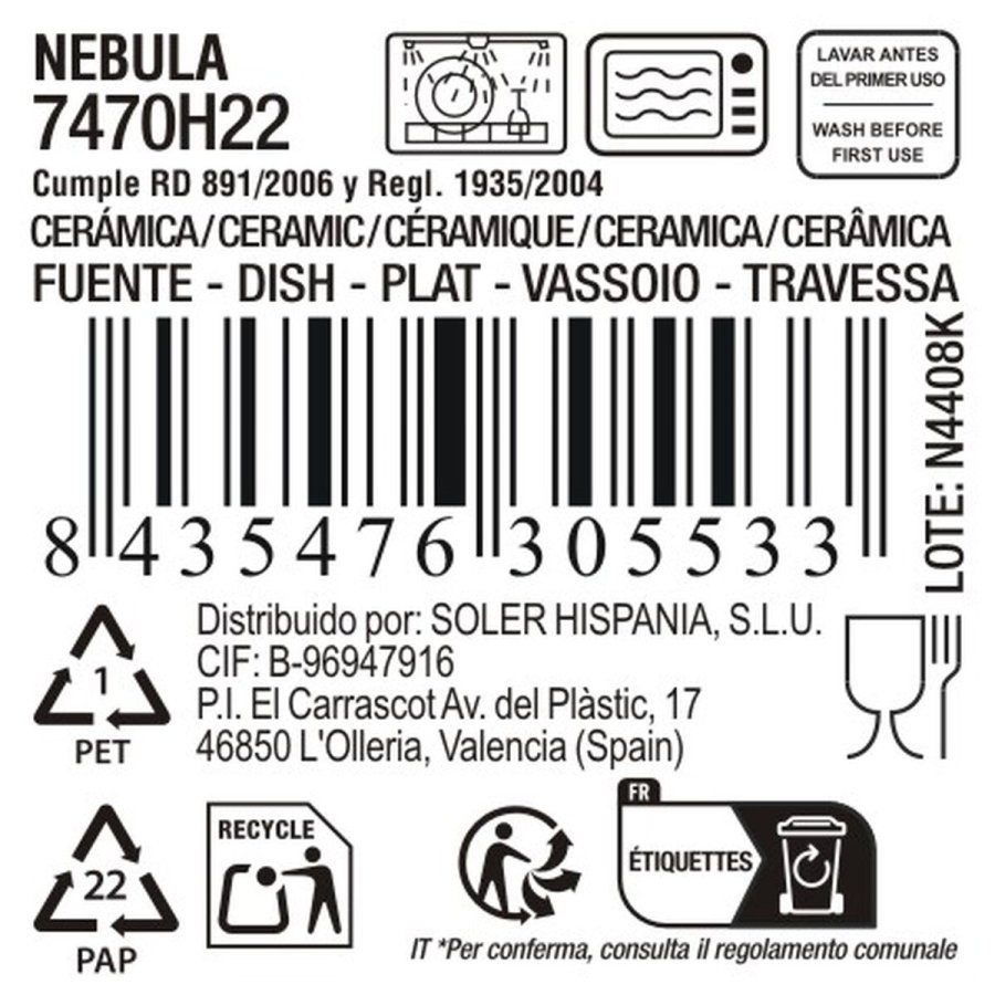 K�kkenspringvand La Mediterr�nea Nebula Gr� Keramik Oval 33,5 x 15 cm (8 enheder) #4