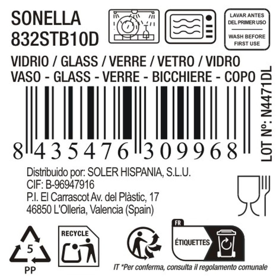 Glas La Mediterr�nea Sonella Bl� Glas 430 ml (36 Enheder) #4