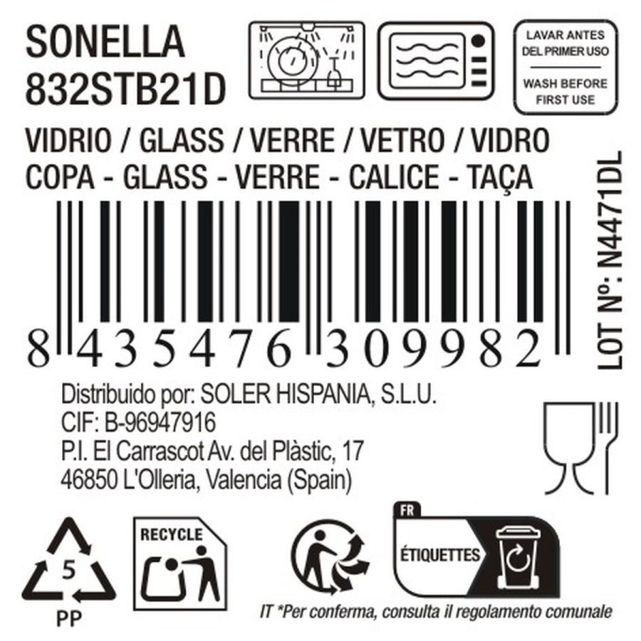 Vinglas La Mediterr�nea Sonella Bl� Glas 360 ml (36 Enheder) #4