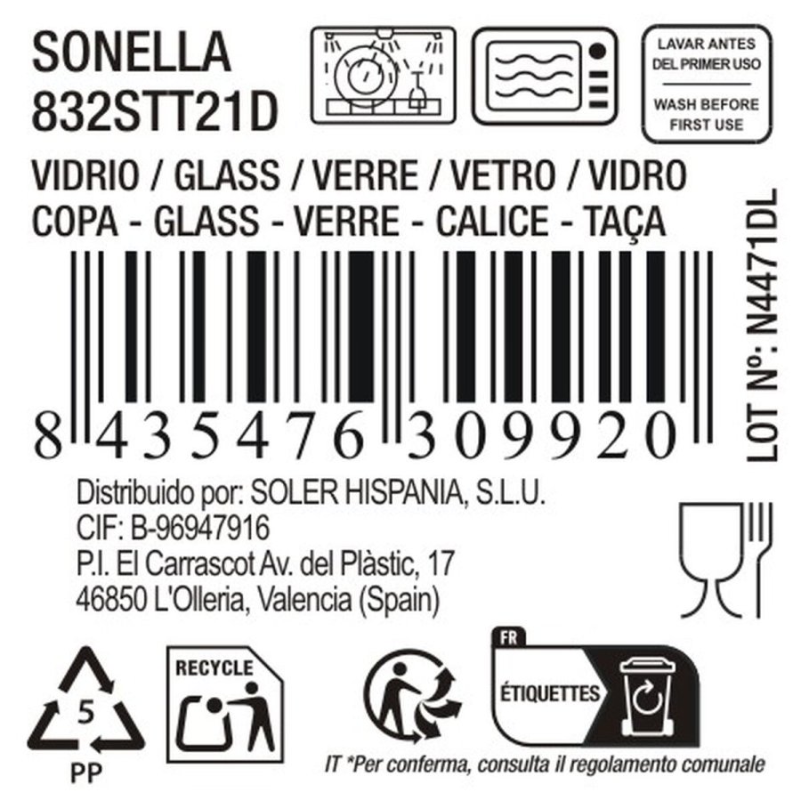 Vinglas La Mediterr�nea Sonella Gennemsigtig Glas 360 ml (36 Enheder) #4