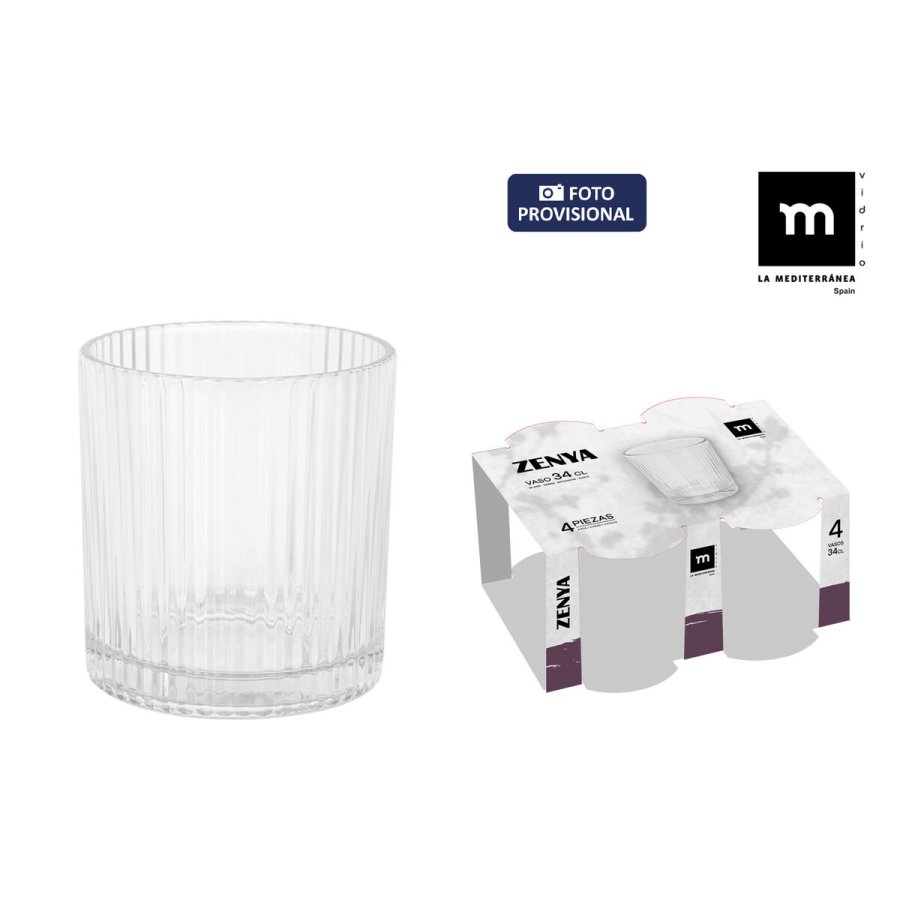 Glass�t La Mediterr�nea Zenya Gennemsigtig Glas 340 ml 4 Dele (6 enheder) #2