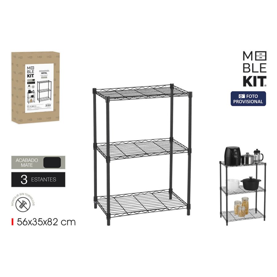 Hylder MobleKit Sort Metal 56 x 35 x 82 cm (2 enheder) #2