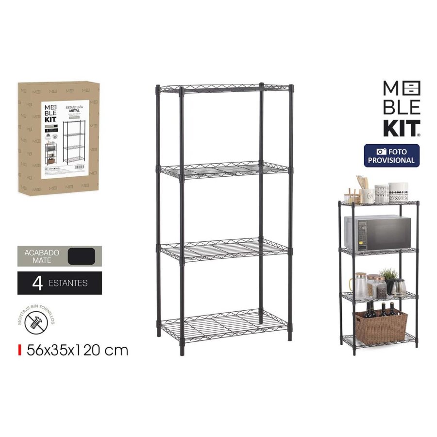 Hylder MobleKit Sort Metal 56 x 35 x 120 cm (2 enheder) #2