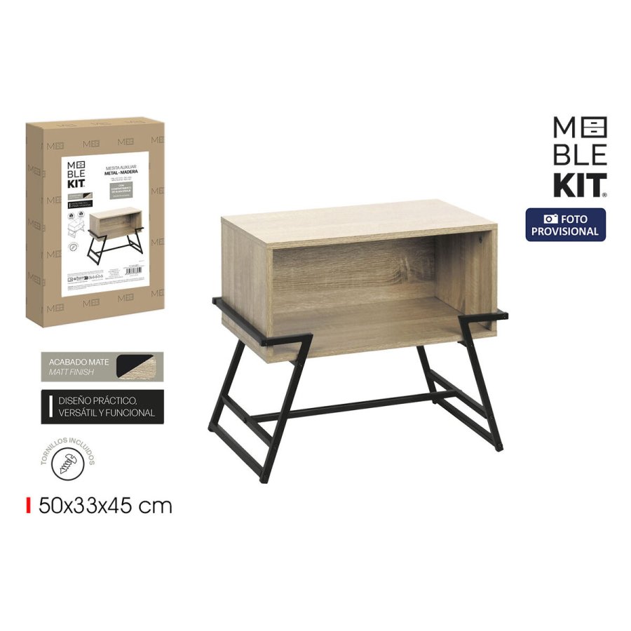 Sofabord MobleKit Brun Sort 50 x 33 x 45 cm Metal Tr� MDF (3 enheder) #2