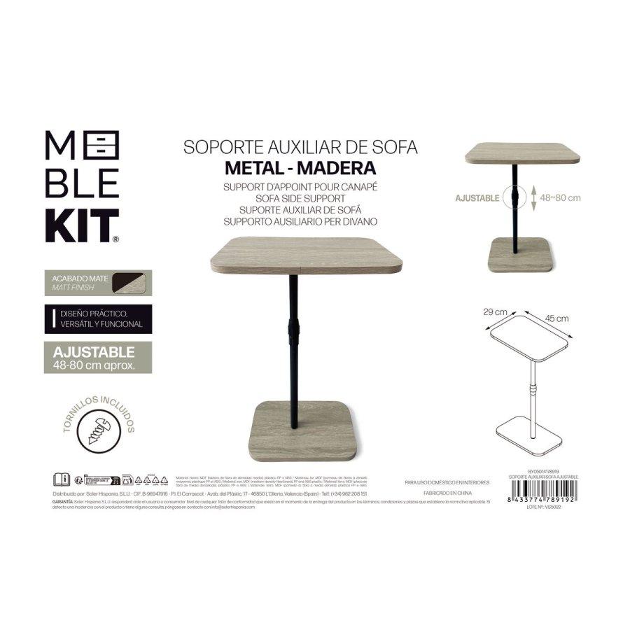 Sofabord MobleKit Brun Sort 45 x 29 x 70 cm polypropylen Tr� MDF (4 enheder) #6