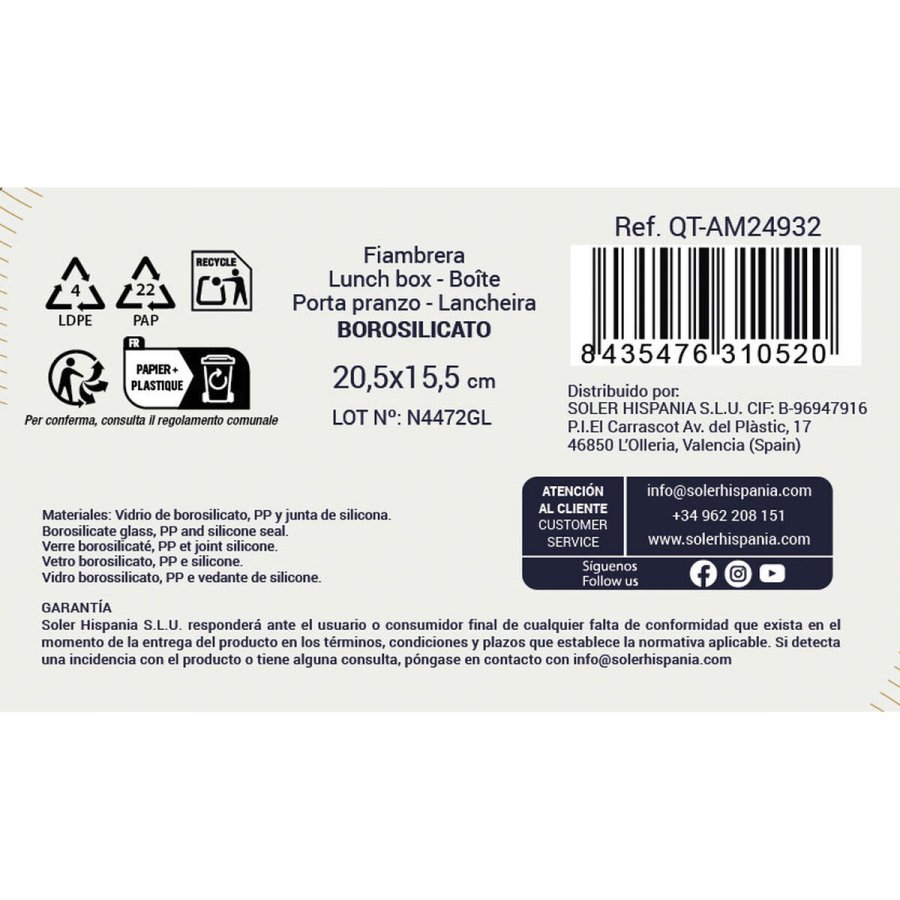 Madkasse Quttin Ambare Rektangul�r 1L (6 enheder) #3