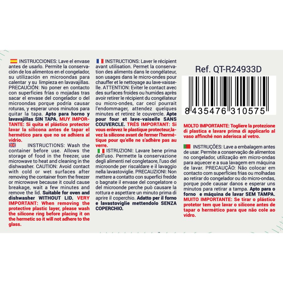 Madkasse Quttin Bl� Gennemsigtig Rektangul�r 1,8 L (6 enheder) #3