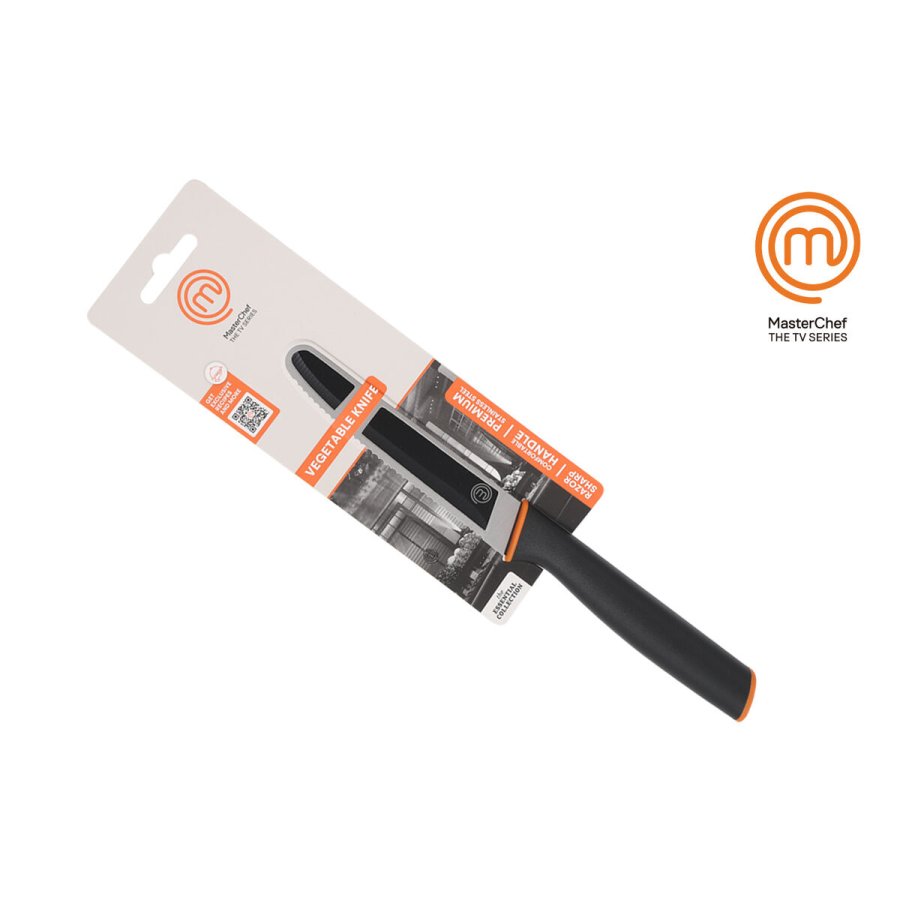Grntsags skrller kniv MasterChef Sort Slvfarvet Rustfrit stl 11,5 cm (12 enheder) #3