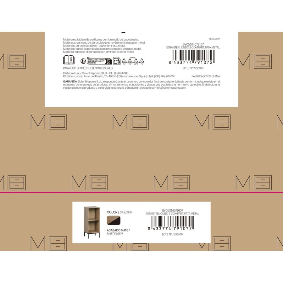 Hylder MobleKit Brun Sort Metal Tr� MDF 30 x 29 x 72 cm (3 enheder) #5