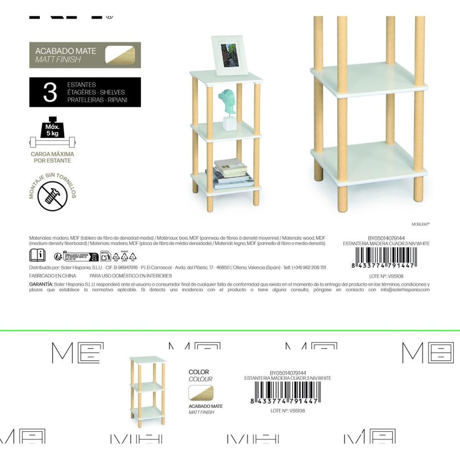Hylder MobleKit Hvid Brun Tr� 35 x 35 x 75 cm (2 enheder) #6