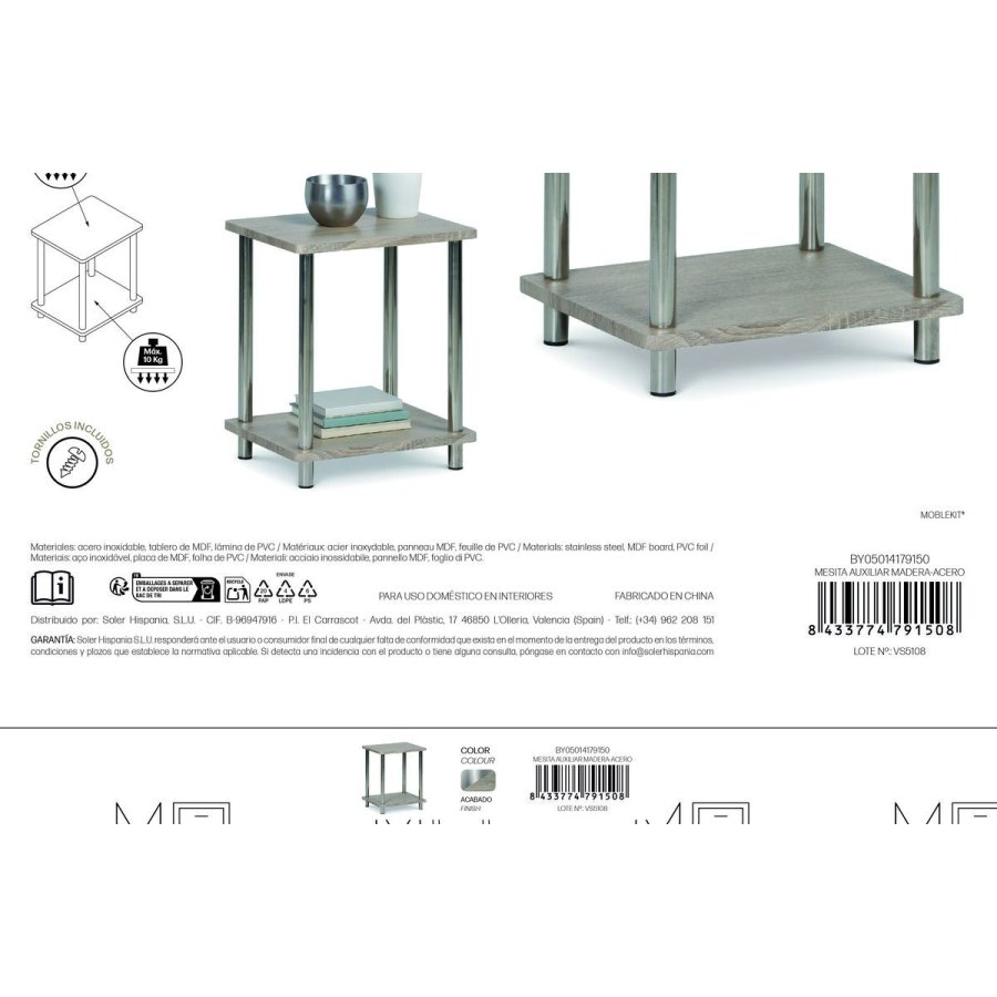 Sofabord MobleKit Brun S�lvfarvet 34 x 29,5 x 41 cm (4 enheder) #6