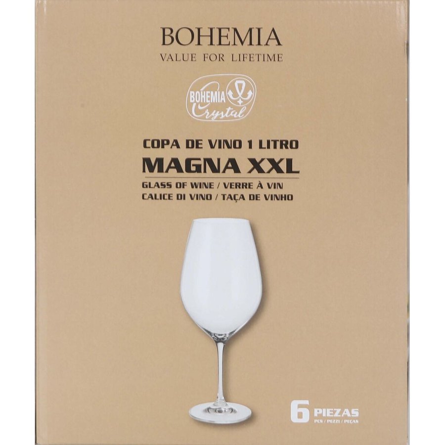S�t med glas Bohemia Crystal Magna xxl Gennemsigtig Glas 1 L 6 Dele (4 enheder) #6