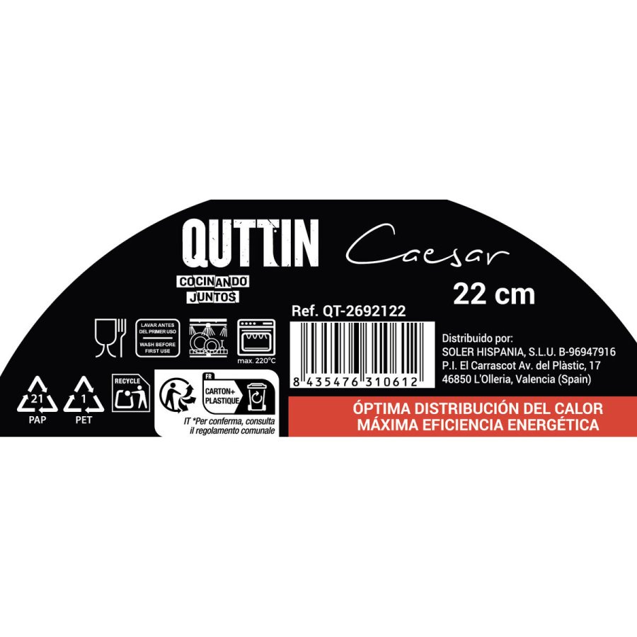 Stegepande Quttin CAESAR S�lvfarvet St�l � 22 cm (6 enheder) #7