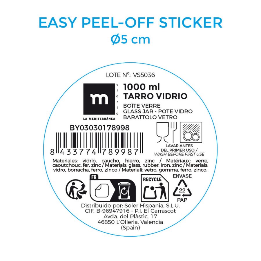 Beholder La Mediterr�nea Orange Gennemsigtig 1 L (12 enheder) #7