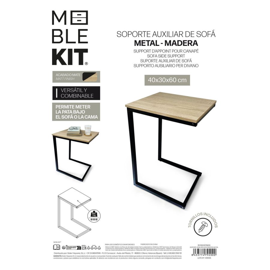 Sofabord MobleKit Brun Sort 40 x 30 x 60 cm Tr� Metal (3 enheder) #5