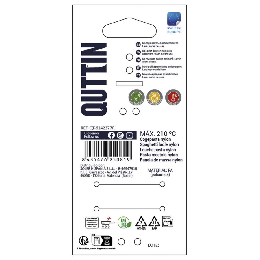 Pastaske Quttin Sort Nylon 29 x 5,5 x 6 cm (24 enheder) #2