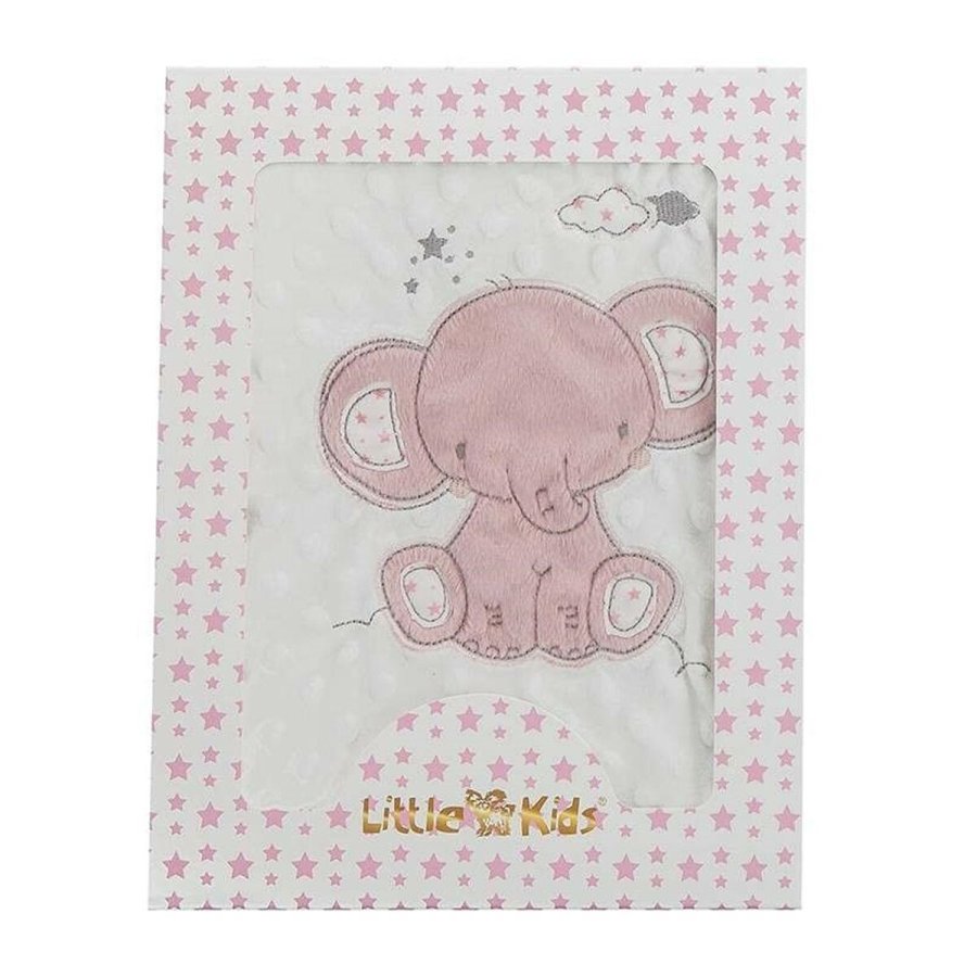 Tppe til Baby Elefant Pink Broderi Dobbeltsidet 100 x 75 cm #1