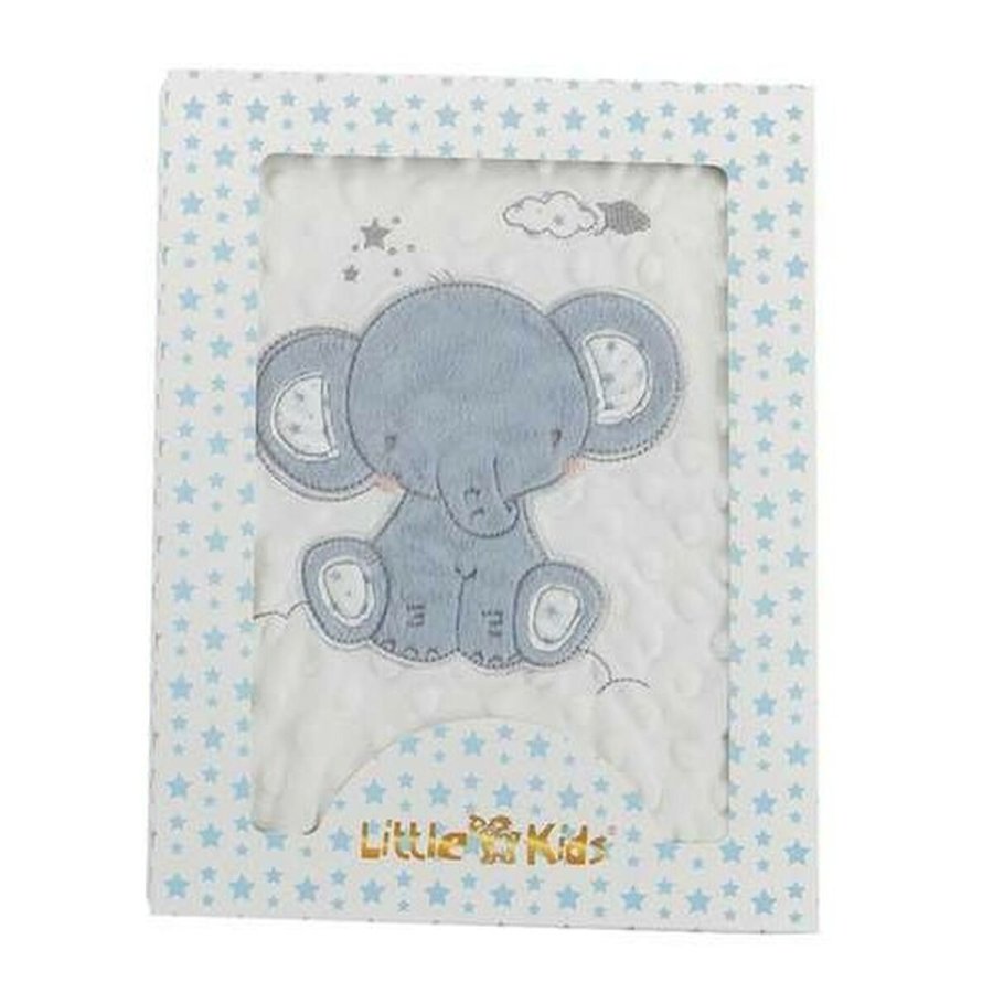 Tppe til Baby Elefant Bl Broderi Dobbeltsidet 100 x 75 cm #1