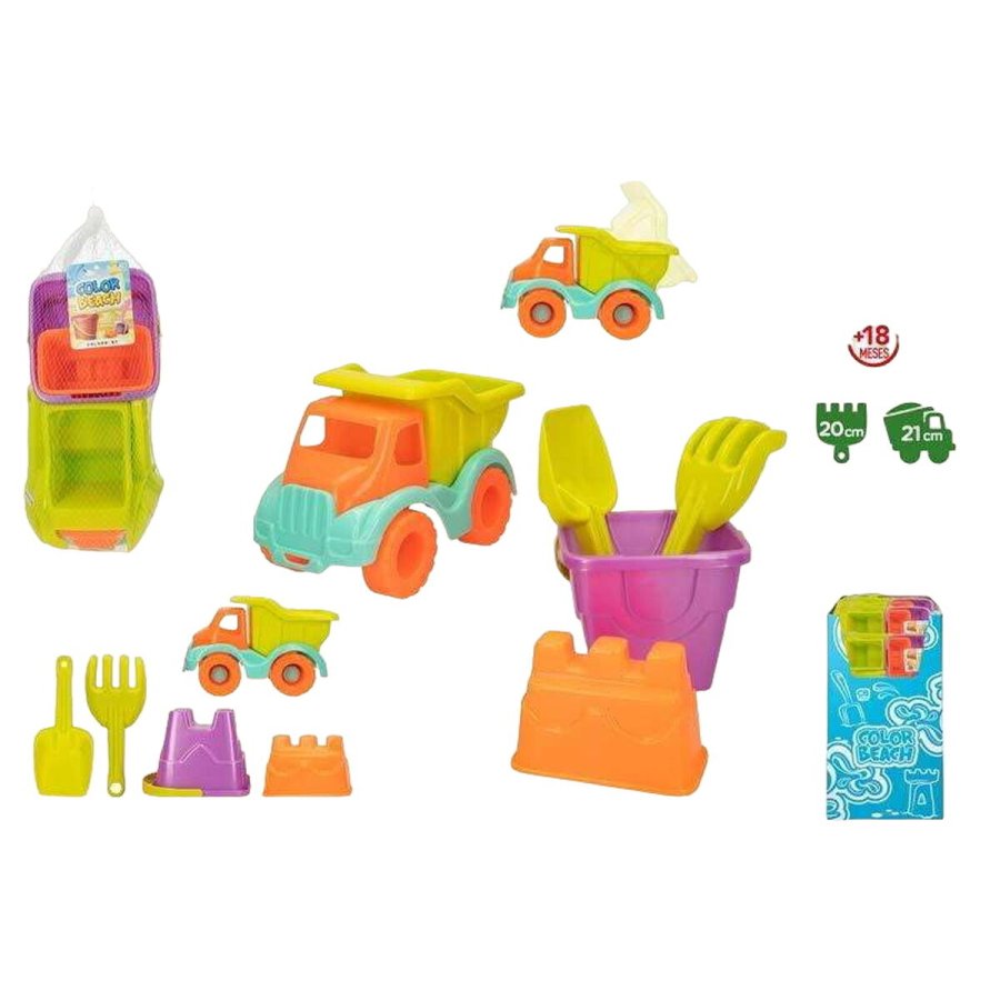 St med legetj til stranden Colorbaby Dumpervogn 21 cm 5 Dele #1