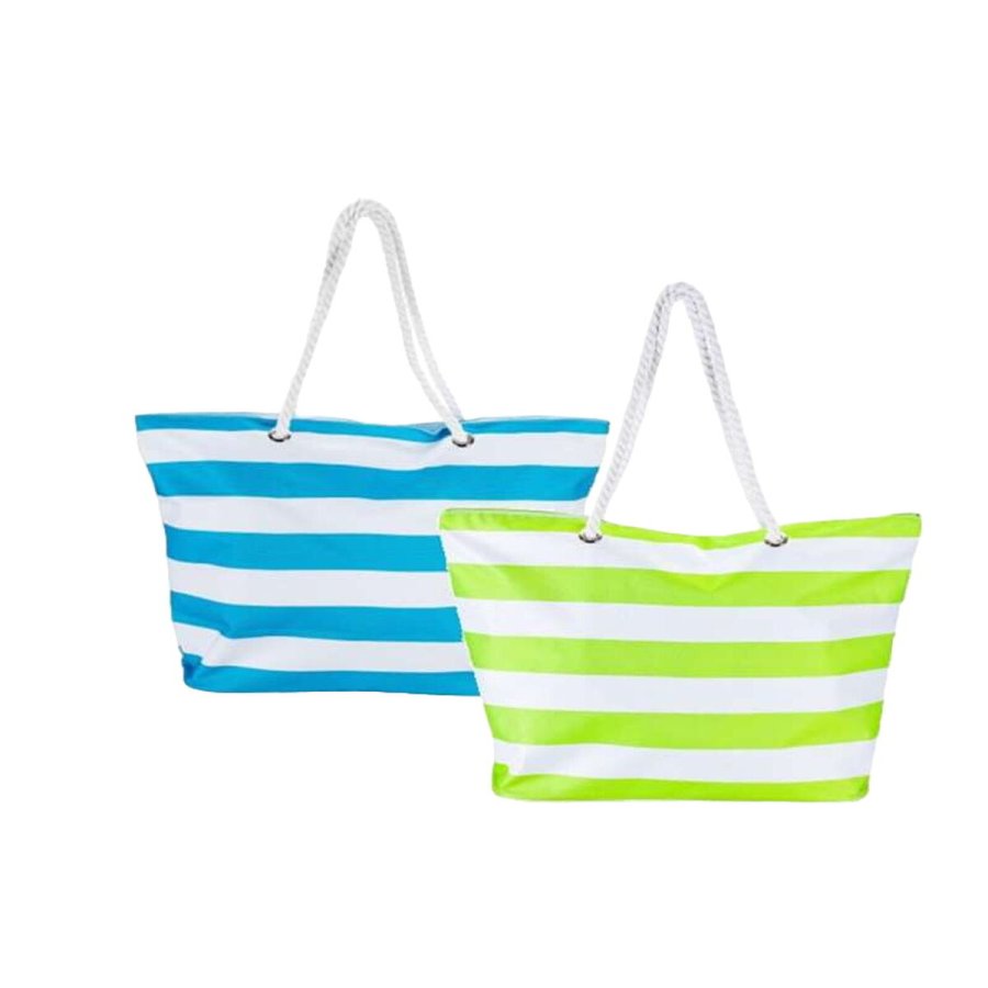 Strandtaske Bismark Bl Hvid Oxford 59 x 19 x 40 cm #1