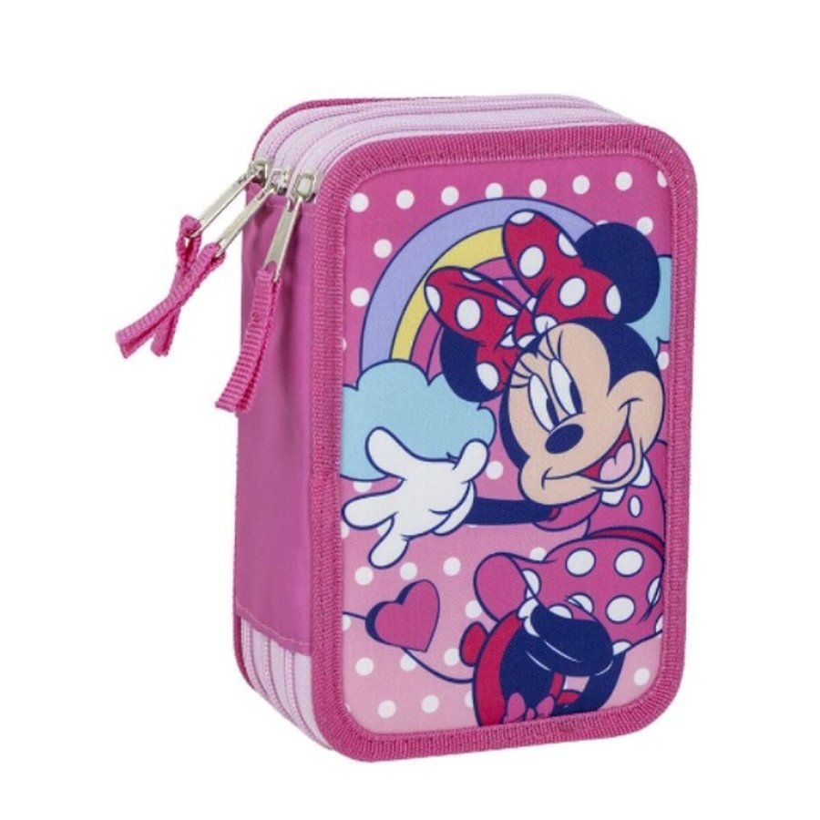 Tredobbelt Penalhus Minnie Mouse Pink 12,5 x 6,5 x 19,5 cm #2