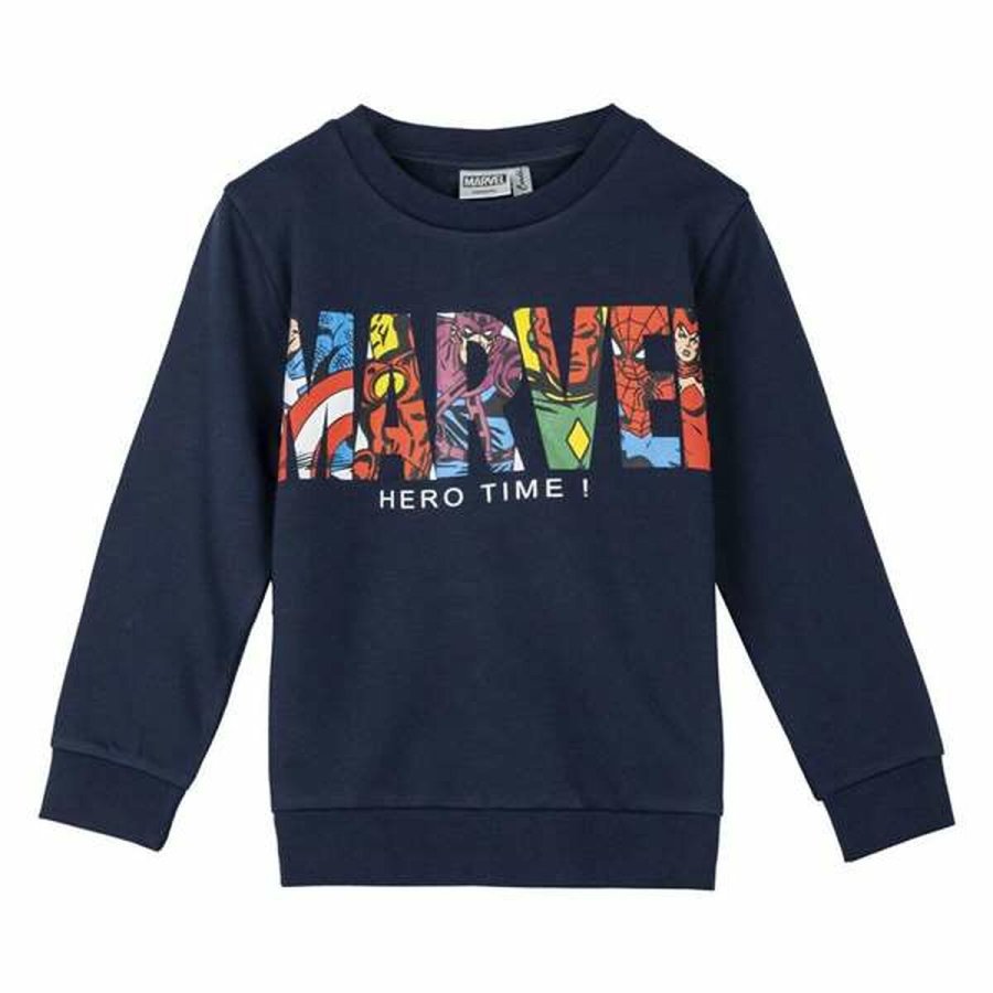Sweatshirt til B�rn Marvel M�rkebl� #1